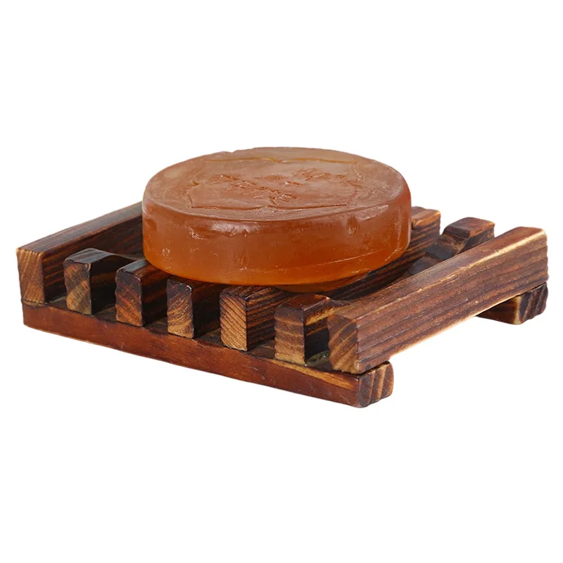 100Pcs/Lot Carbonized Bamboo Wooden Soap Holder Handmade Environmentally Soap Holder Anti-Corrosion Moisture-Proof Wholesale 0 s