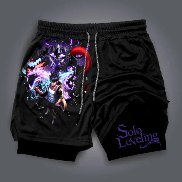 

Two-in-one Double-layer Sports Shorts, 3D Printed Anime, Quick-drying, Breathable and Comfortable Sports Shorts, Gym, Running T