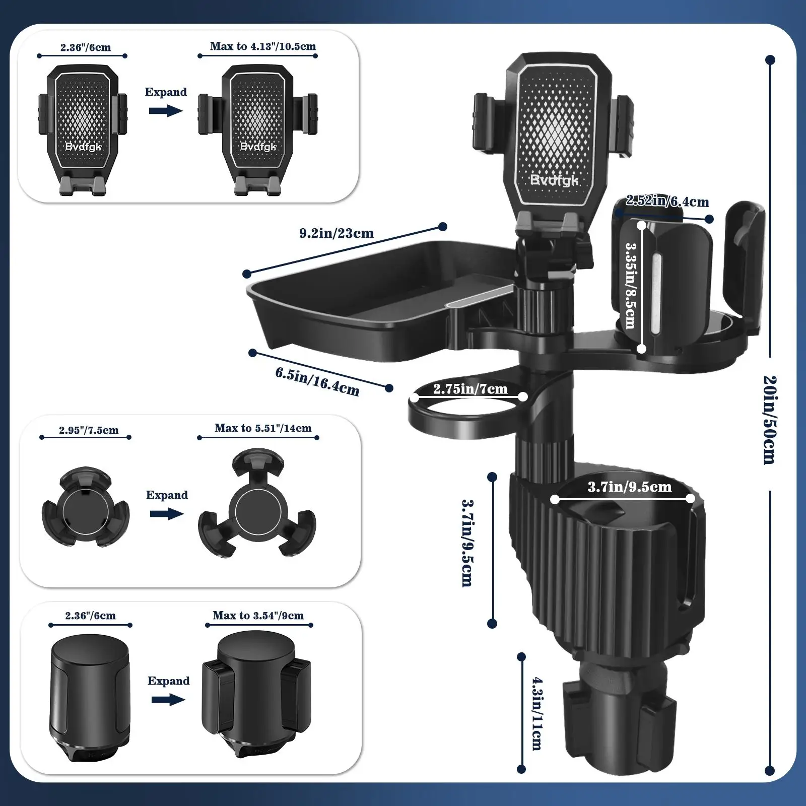 Универсальный автомобильный держатель для чашки, расширитель, вращающийся на 360° поднос, съемный обеденный стол, подставка для напитков, органайзер для большинства автомобилей, универсальная посадка