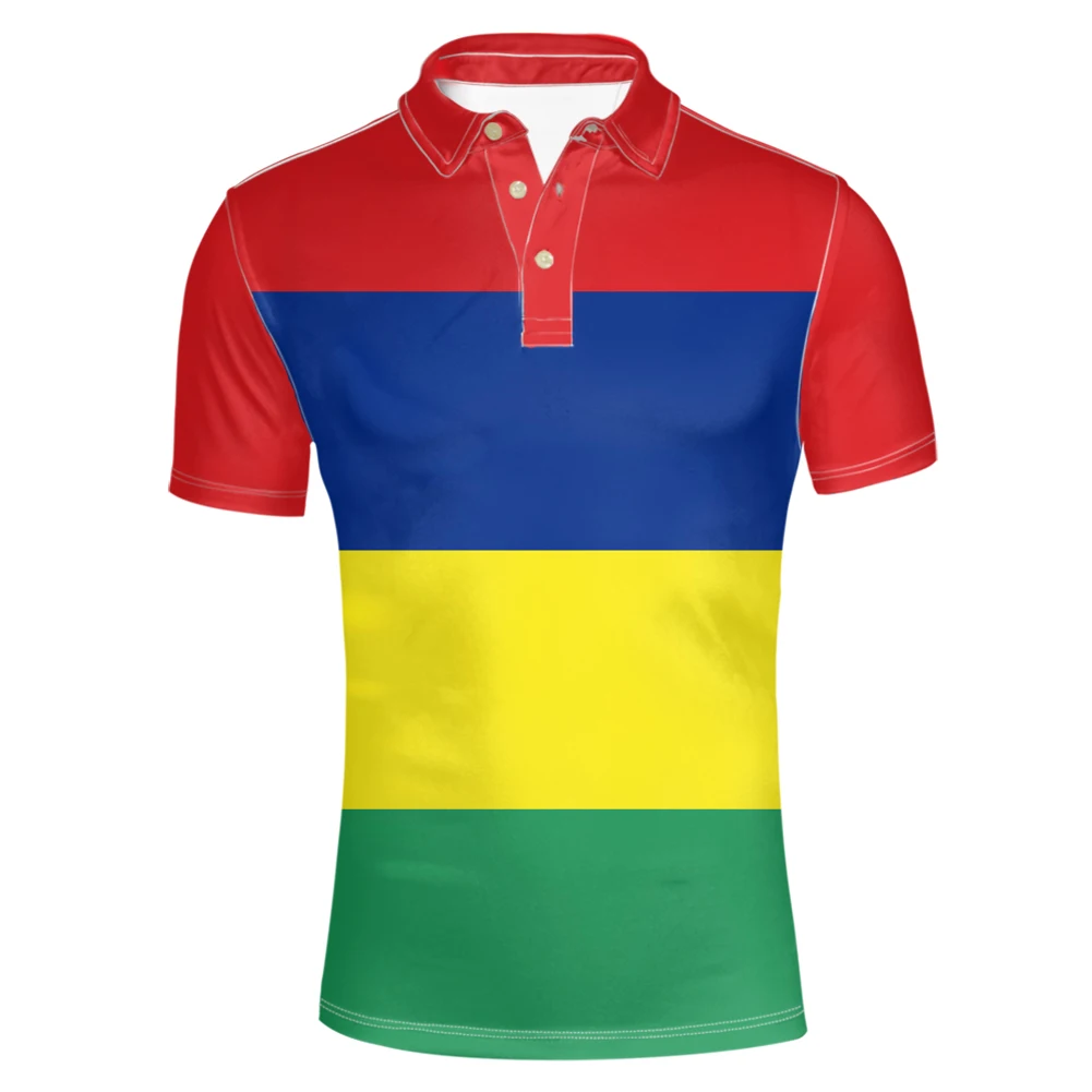 Mauritius Youth Free Custom Made Name Team Logo Mu Lapel T Shirt Mus Country Travel French Nation Mauritian Flag Photo Clothes