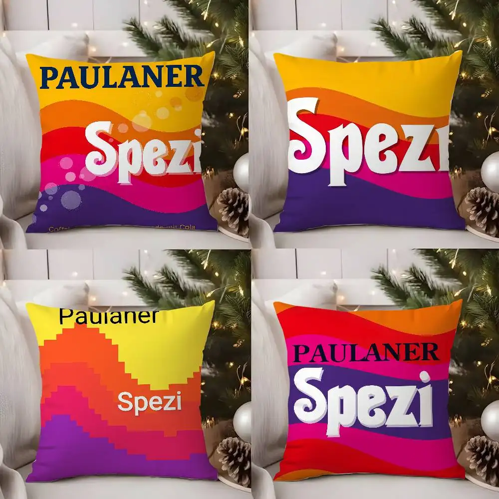 

Наволочка с логотипом P-Paulaner Spezi, диван, гостиная, спальня, двусторонняя квадратная подушка с принтом, чехол для подушки с ворсом