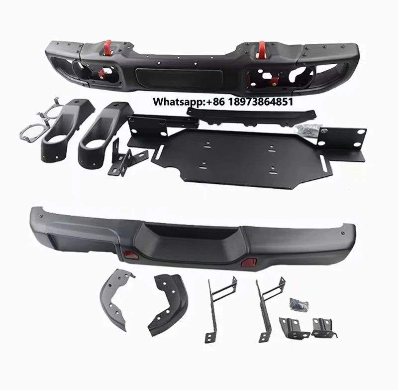 

VISHN for Jeep 2018-2024 Wrangler JL 4x4 Front Bumper and Rear Bumper Set Aluminum 10th Anniversary Style Bull Bar