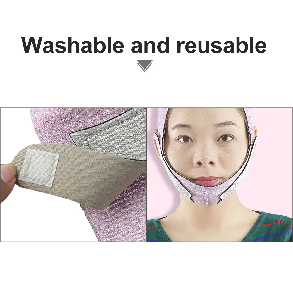 

1pc V Chin Lift Belt Reusable Double Chin Reducer For Women Breathable Face Shaper Mask Gentle Skin Care