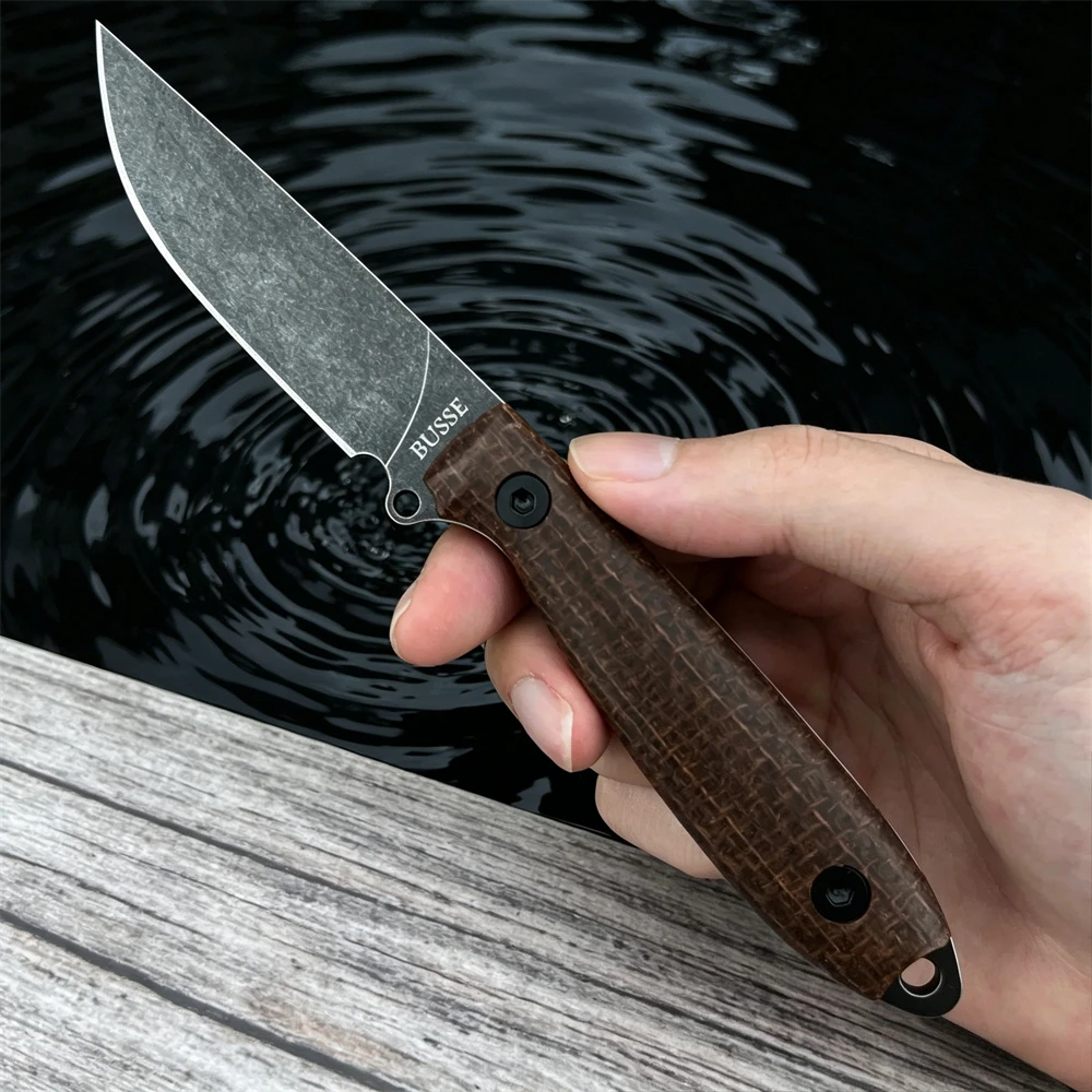 Portable Field Carry Tool Fixed Blade Knife 7Cr13Mov Steel Premium Micarta Grip for Fishing & Outdoor Use & Jungle Survival view 3