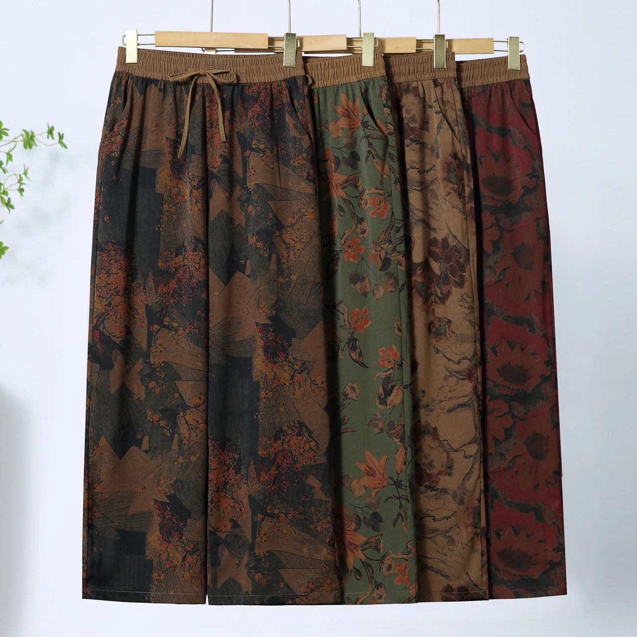 Pantalones Clásicos Vintage para Mujer, Pantalones Casuales de Talla Grande para Primavera/Otoño, Cintura Elástica, Alta Calidad