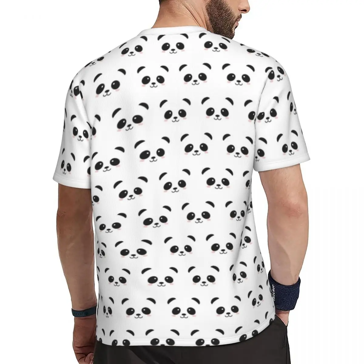 Panda Bear T Shirt Cute Bears Adorable Panda Hip Hop Gym T Shirts Short-Sleeve Quick-drying Tops Beach Y2K Fun Oversized Tees