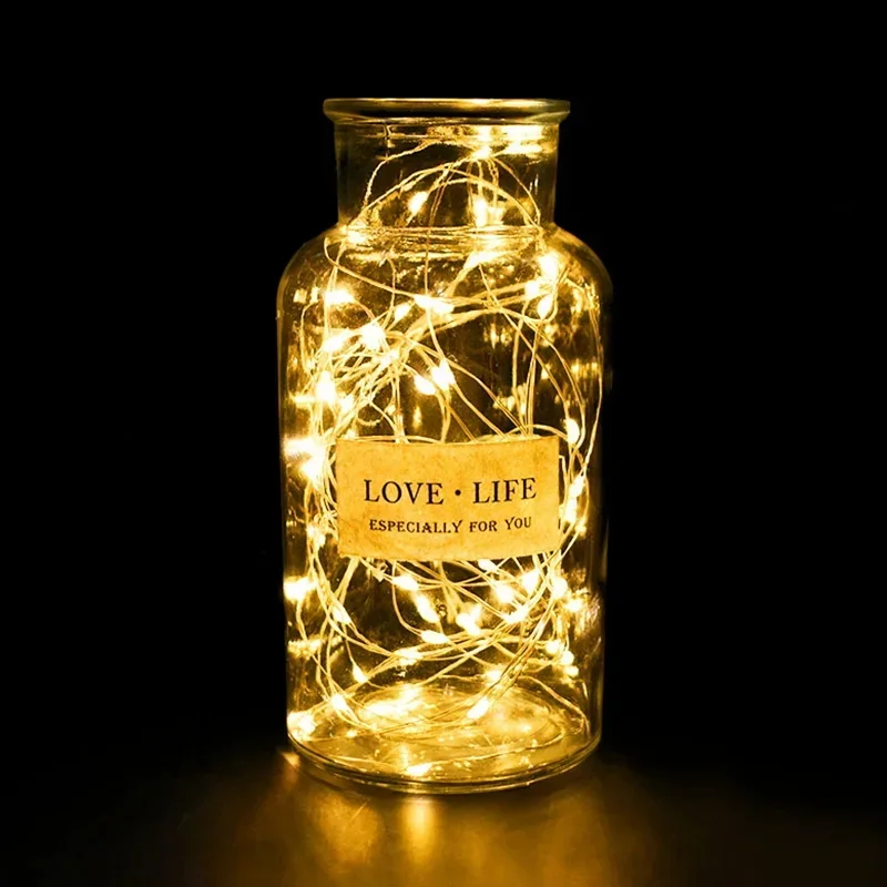 3AA Battery Operated 2M 20 LEDs Luces Lights Copper Wire Timer Christmas Party Decoration Garland Fairy Light Strings for Home