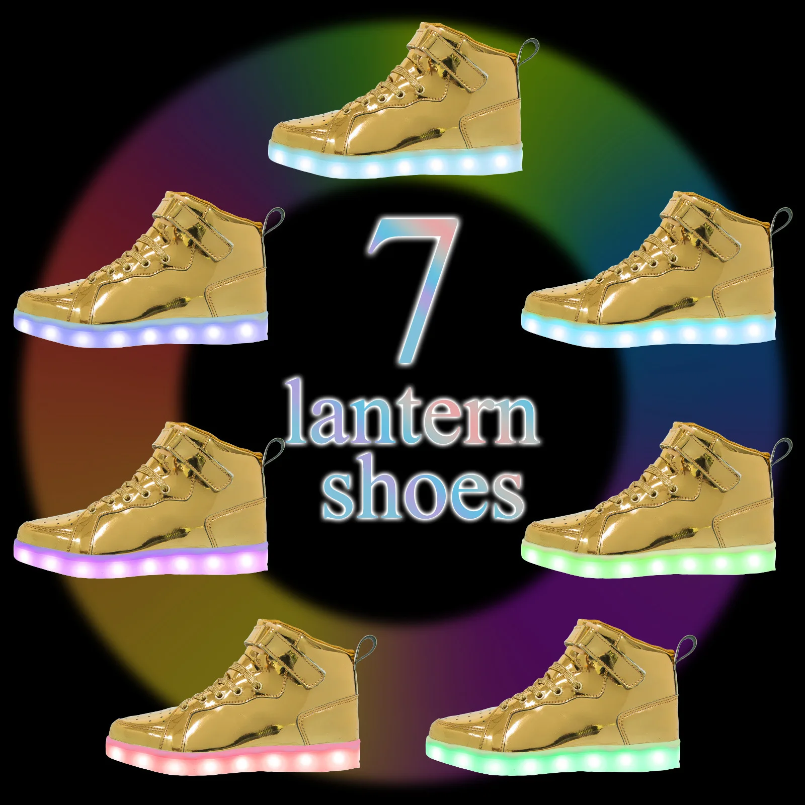 Luminous Sneakers for Kids High Top Board Shoes Led Flashing USB Recharge Sports Shoes Girls Boys Casual Flat Walking Shoes