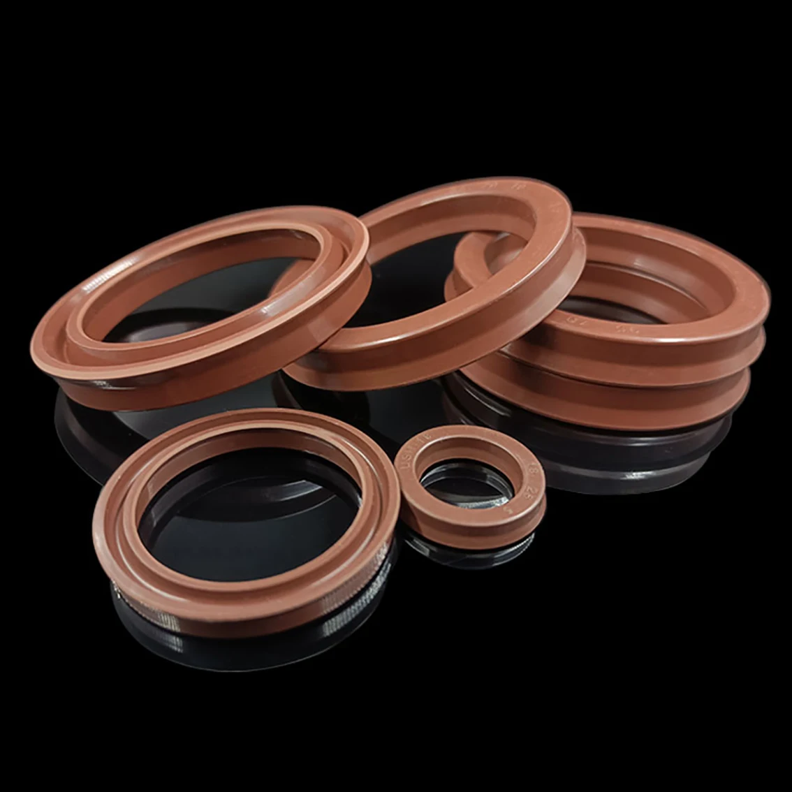 1Pcs FKM ID 40-55mm Hydraulic Cylinder Oil Sealing Ring Fluorine Rubber UN/UHS/U/Y Type Shaft Hole General Sealing Ring Gasket