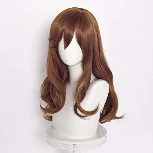 Pelucas de Cosplay marrones y rizadas largas de Anime para mujer, peluca rizada de onda profunda para disfraz diario, pelucas de Cosplay