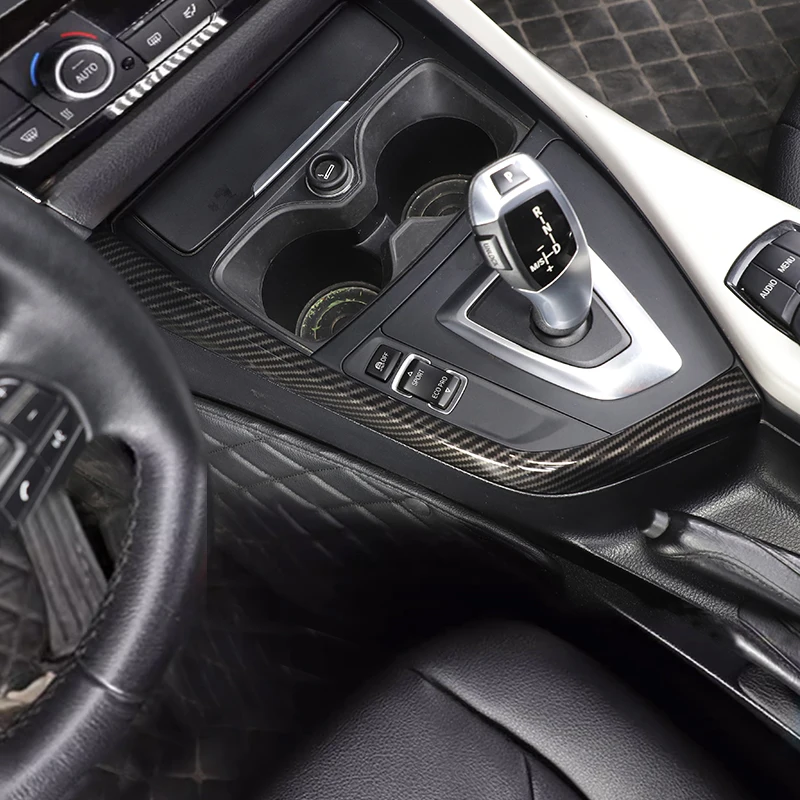 For BMW 1 2 series F20 F21 F22 F23 2012-18 ABS Carbon fiber car center console shift panel sticker cover decorative accessories view 4
