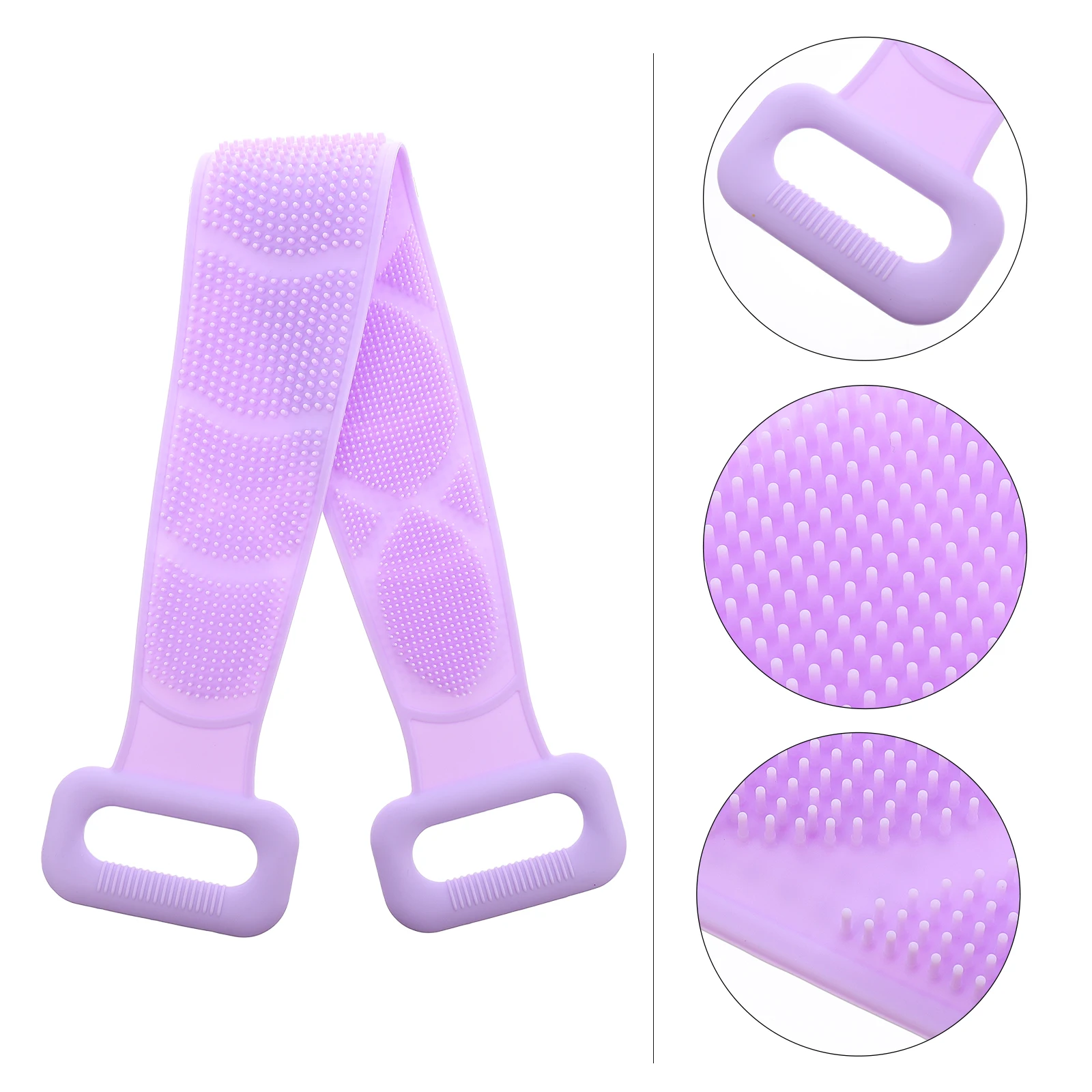 

Silicone Bath Towel Exfoliating Strap Shower Scrubbing Tool Double Holes Design Body Cleaning Supplies