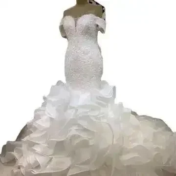 Customized New Hot -Selling New Shoulder Lace Bride Wedding Dress For Plus Size Women