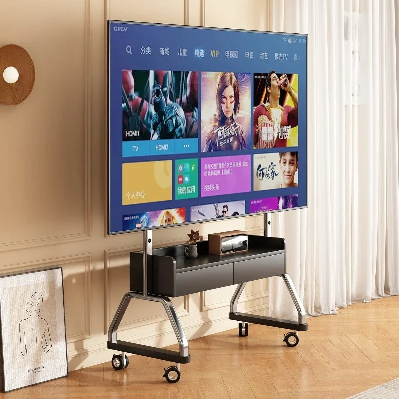 Office stainless steel floor hanger with drawer TV cabinet