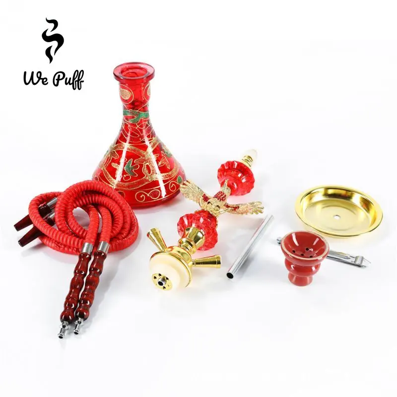 Imagem -04 - Puff-arab Eagle Hookah Conjunto com Mangueira Única Chicha Bowl Base Sheesha Fumar Completo Tubo de Relva Shisha Acessórios we