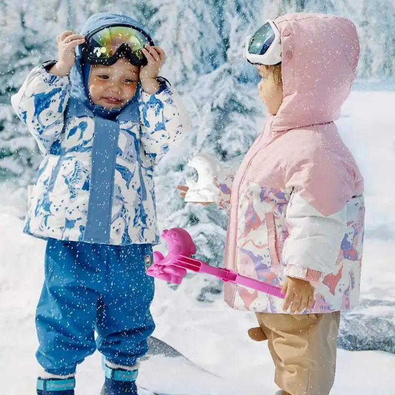 Snow Ball Makers สําหรับเด็กกลางแจ้งฤดูหนาว Dolphin Shaped Snow Ball คลิปแม่พิมพ์หิมะที่มีสีสันสนุก Snow Maker ต่อสู้ของเล่นสําหรับ Birthda