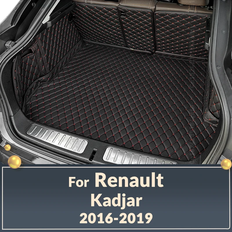 Auto Full Coverage Trunk Mat For Renault Kadjar SUV 2016-2019 17 18 Car Boot Cover Pad Cargo Interior Protector Accessories