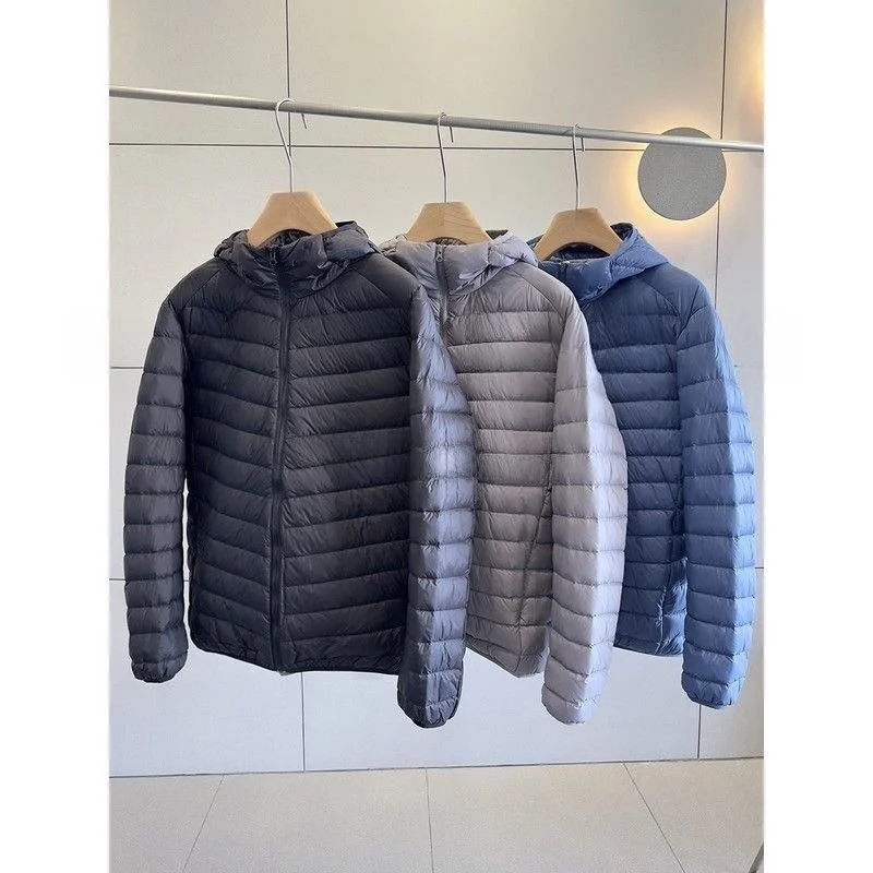 High-Quality Controlled Ultra-Light Men's down Cotton Jacket Hooded Basic Simple Comfortable Warm Cotton Clothes