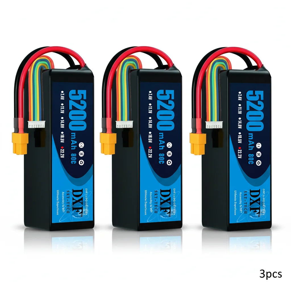 DXF Lipo Batterij 6S 22.2V 3500mAh 4200mAh 5200mAh 7000mAh 10000mAh 80C 100C voor RC Helicopter Drone UAV FPV Boot Tankwagen AUTO