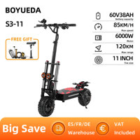 BOYUEDA S3 -11E-Scooter 6000 W Double Motor 60V 38Ah Off-road Scooters Electric 11 -Inch City Folding Electric Scooter