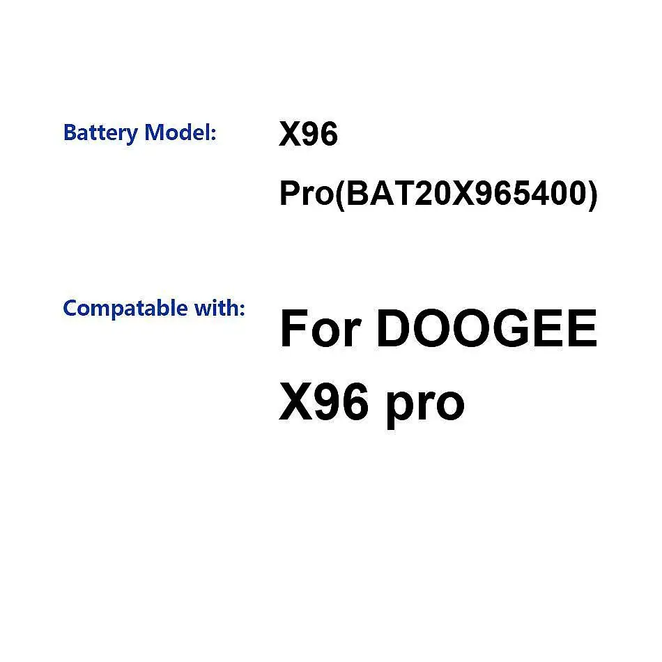 

Stable High-Capacity 5400Mah Mobile Phone Battery For Doogee X96 Pro BAT20X965400