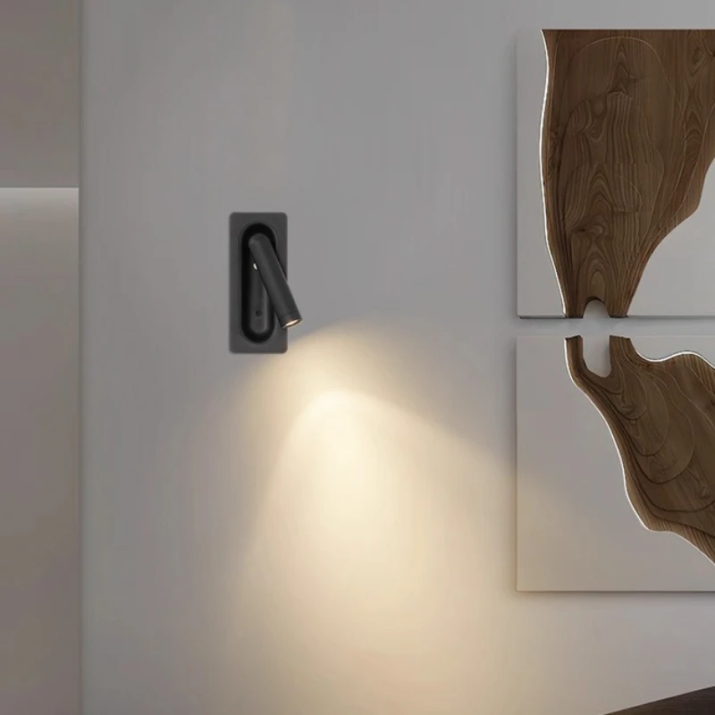 

LED Reading Wall Lamp, Bedside Lamp, Rotatable Background Embedded Spotlight, Bedroom, Office, Hotel Decoration Lamp