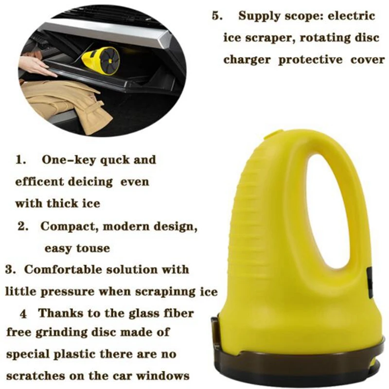 Multifunctional electric snow scraper ice scraper car windshield snow removal deicing defroster cleaning tool