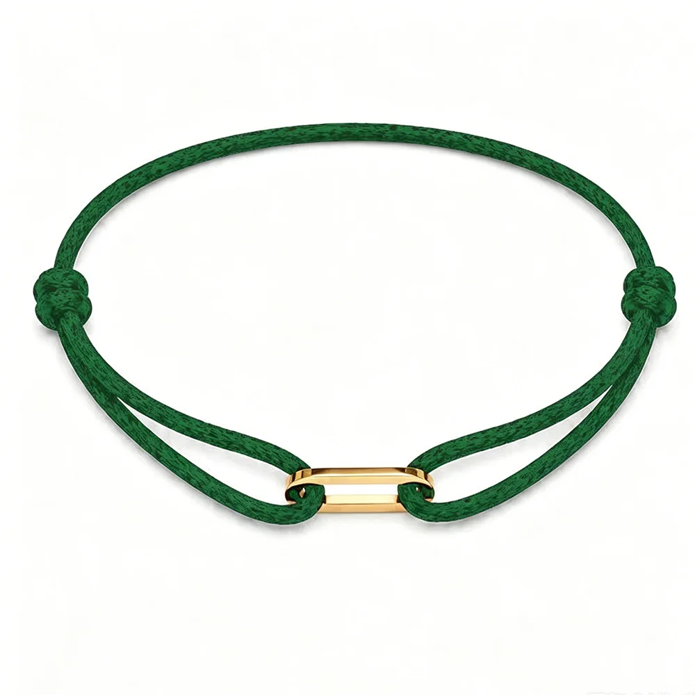 Zalman Einfaches Rundes Ovales Schnallen-Armband Geflochtenes Verstellbares DIY Buntes Seil-Armband für Damen und Herren Edelstahl-Schmuck – Detail 11