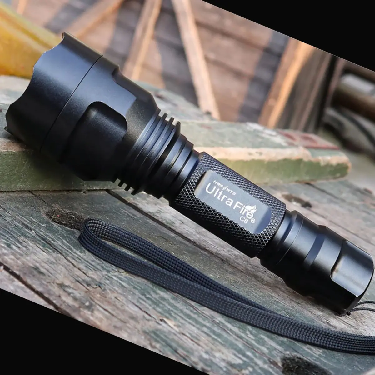 UltraFire C8 Tactical Flashlight 1 Mode High Powerful 1000 Lumens Camping Torch Light Long Range 200 Meter Night Hunting Lantern