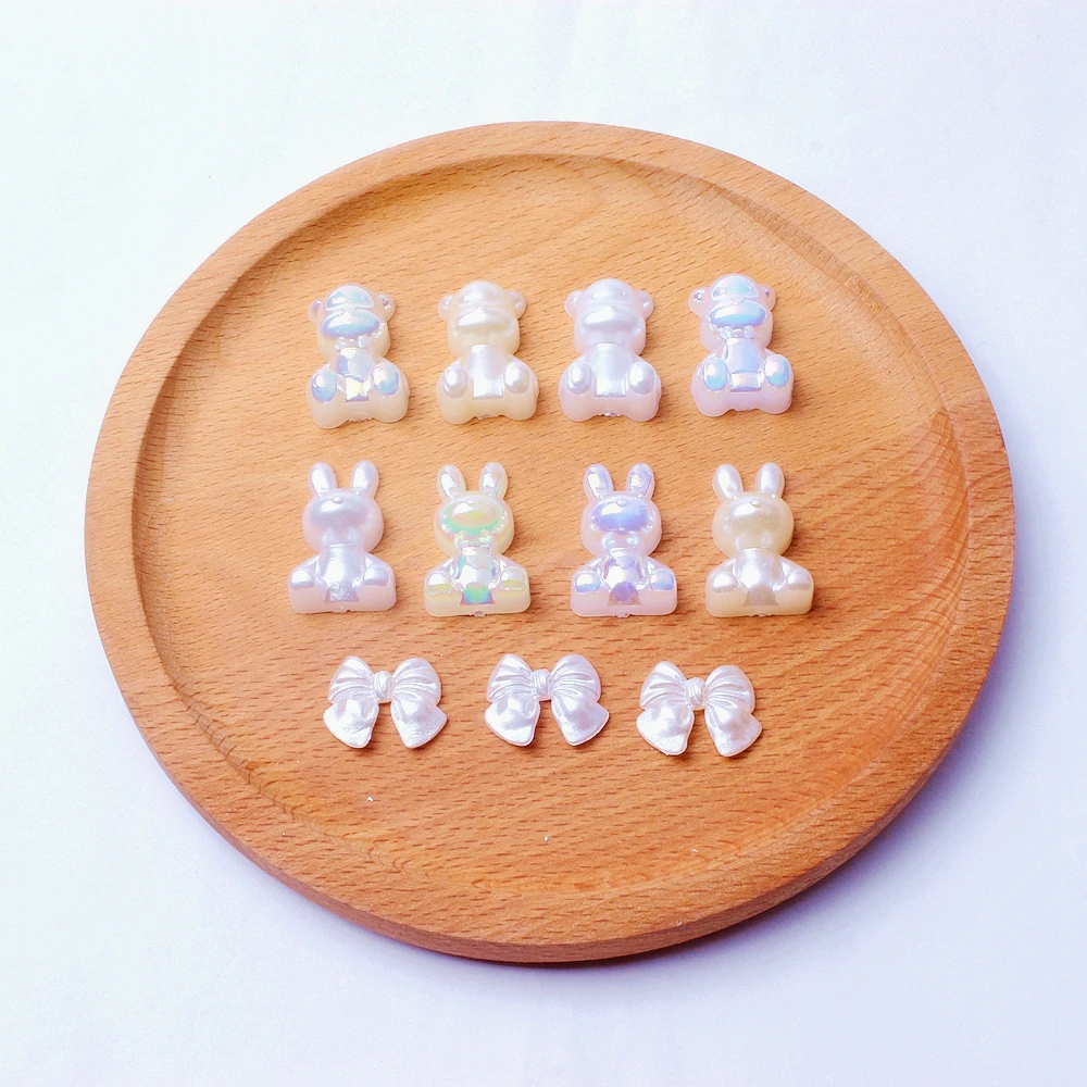 

Hot Sale Resin Accessories Bow Tie Rabbit Bear 200pcs White Ivory Great For Bag Clothes And Hair Accessories DIY Art Decoration