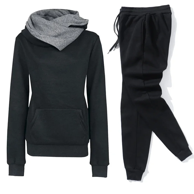 Clothing Sets Pullovers Sweatshirts Sports Suit Outfits Female Jogging Hoodies+Pants Women Tracksuit Winter Warm Two Piece Set