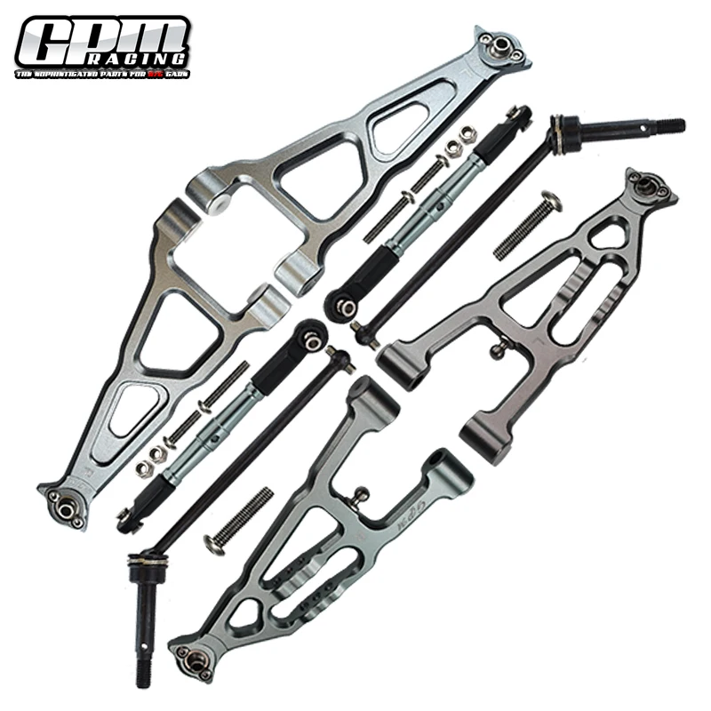 GPM voorste boven- en onderste draagarmen + voorste bovenste stuurstang + voorascombinatieset voor de LOSI 1/10 Baja Rey 1.0.