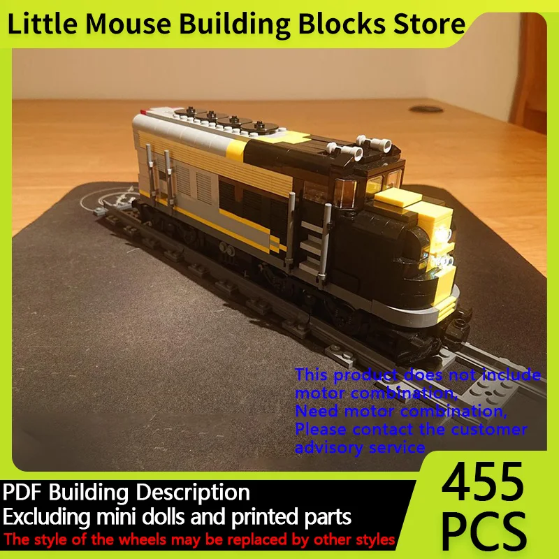 

City Car Model MOC Building Bricks American Railway Steam Locomotive Modular Technology Gifts Holiday Assemble Children Toy Suit