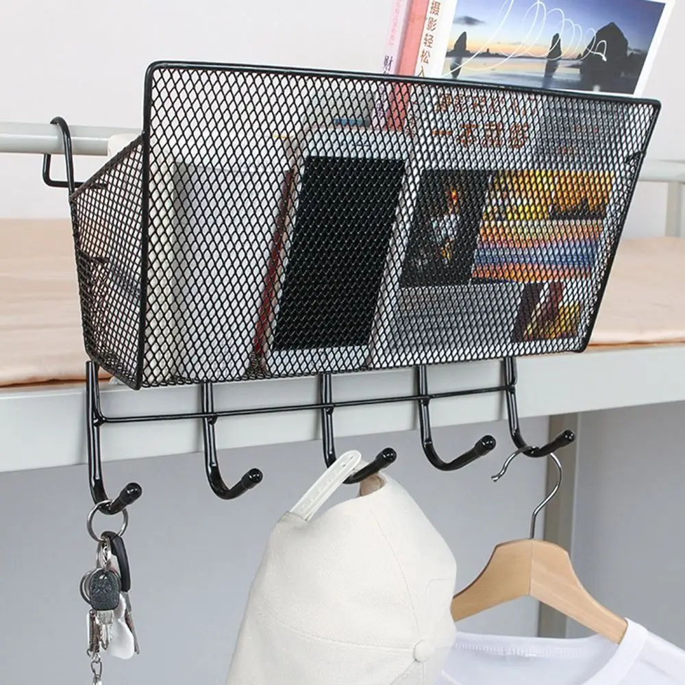 Durable Large Capacity Bedside Hanging Basket with Hook Strong load-bearing Shelves Basket Bedside Rack