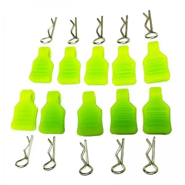 Bent Springy R Pins RC Body Clips Spare Parts Metal Green for 1 24 1 18 SCX6 Crawler Car Buggy