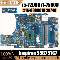 LA-D801P For Dell Inspiron 5567 5767 Notebook Mainboard BAL20 LA-D801P i5-7200U i7-7500U 216-0889018 2/4G Laptop Motherboard
