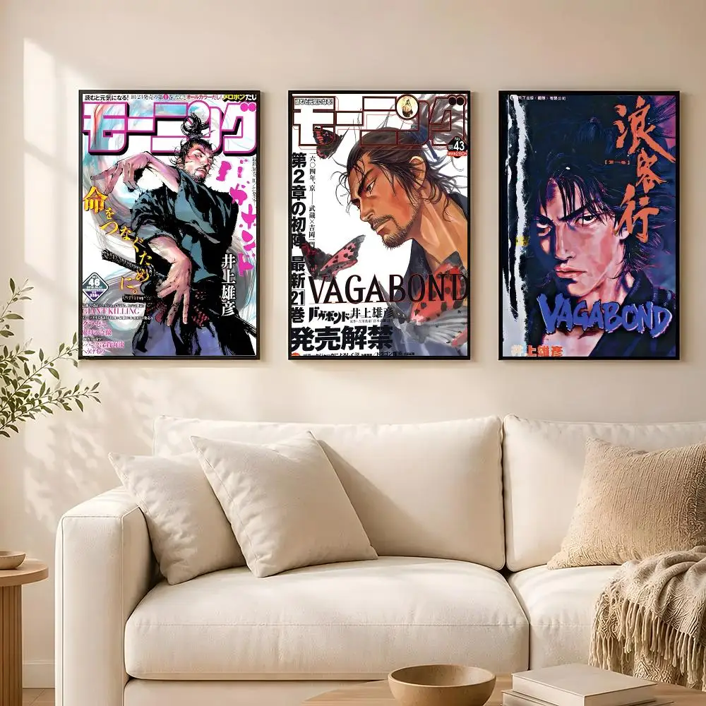 Manga Vagabond Poster poster Self-adhesive wall stickers, suitable for room decoration, high-quality printing.