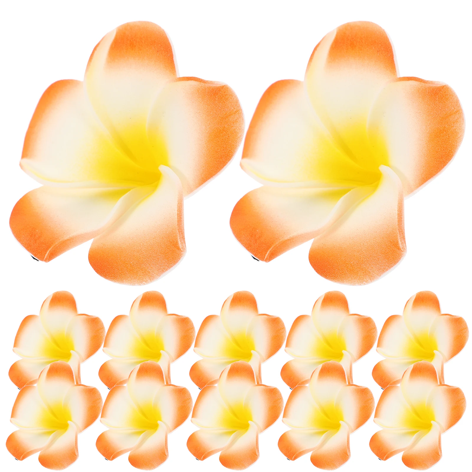 

12 Pcs Plumeria Clips Decorative Flowers for Women Girls Hawaiian Style Beach Vacation Wedding Prom Hair Accessories Floral Hair