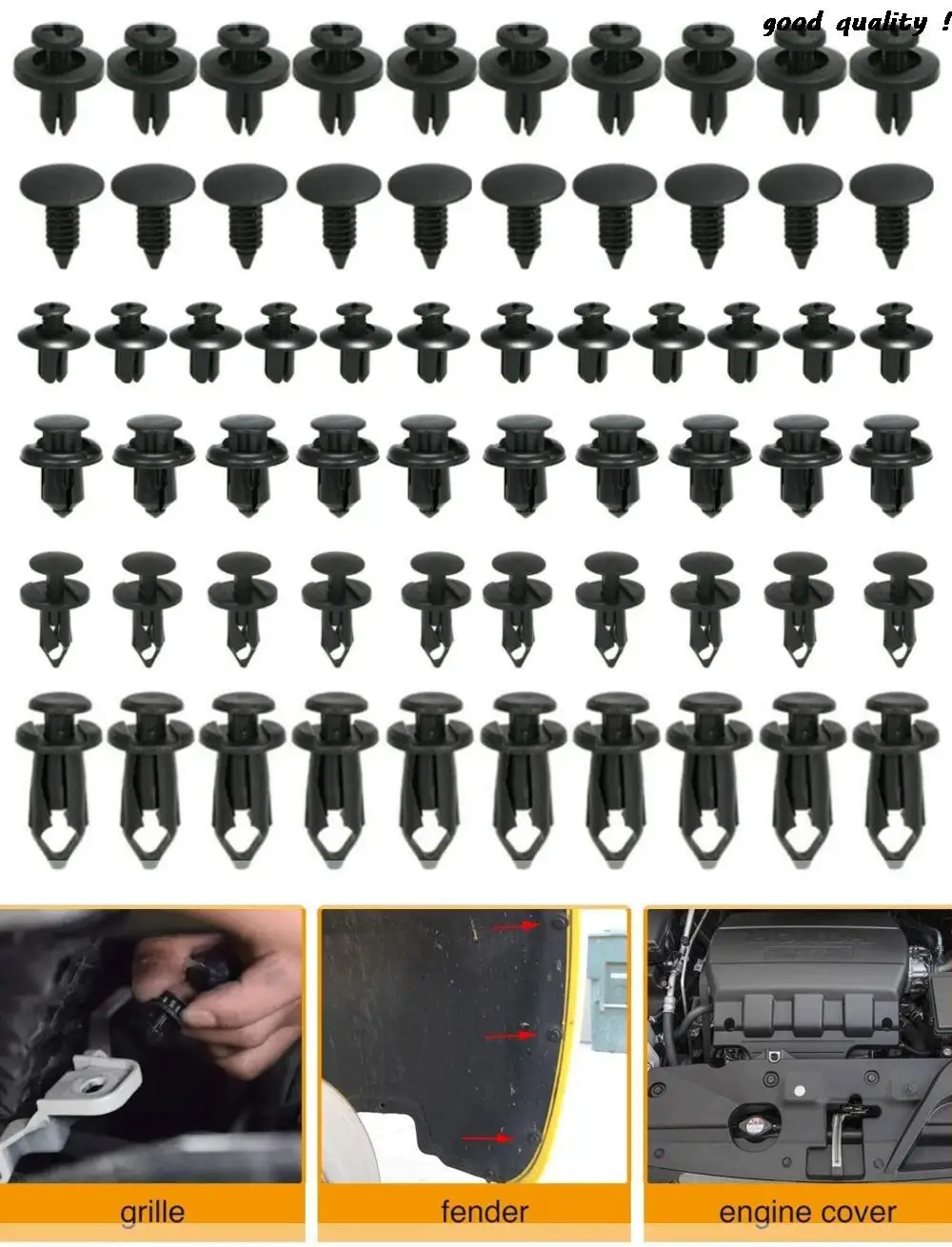 6 Size 60Pcs Auto Fastener Clips for Toyota Land Cruiser Prado 150 Avensis Prius Crown