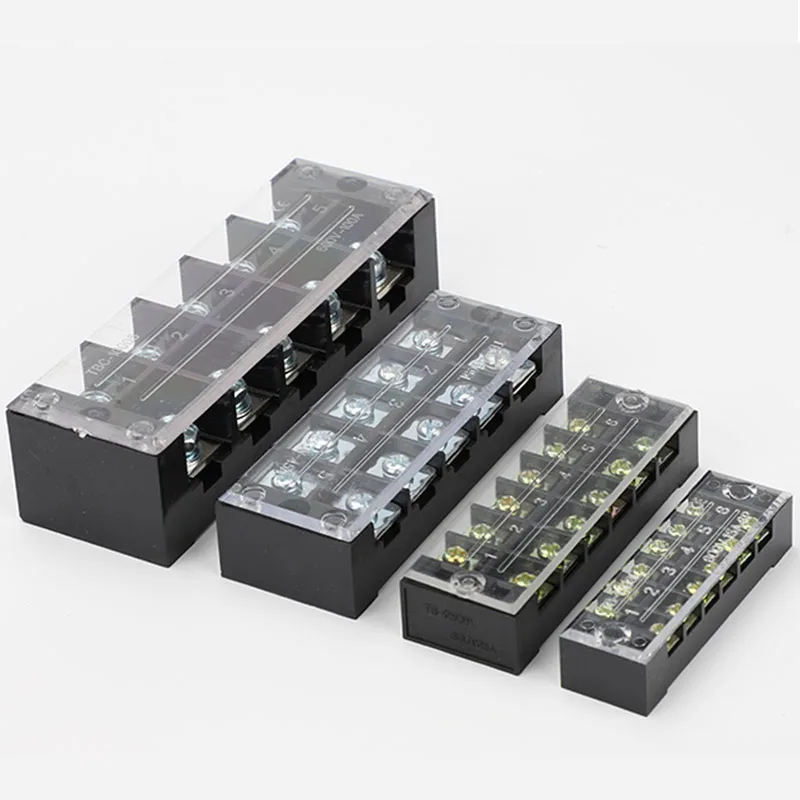 Dual Row Barrier Screw Terminal Block TB-1506 1512 High Power Insulation Wire Connectors 600V 15A/25A Distribution Box Terminal