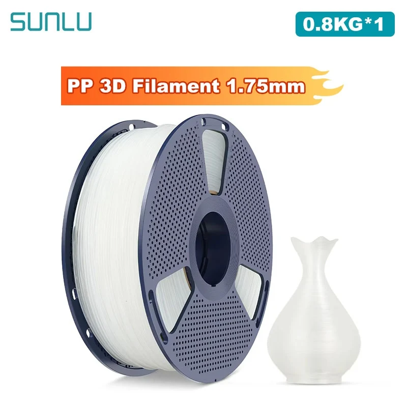 

SUNLU 0.8KG PP 3D Filament 1.75mm Excellent Toughness Strong Fatigue Resistance Filament Fit Most FDM Printer