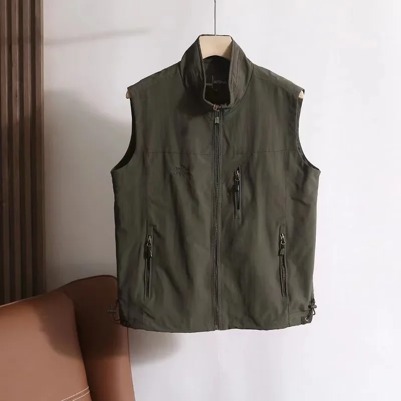 Europe and the United States handsome vest jacket men thin Korean version of the trend of semi-zipper vest loose fashion brand c