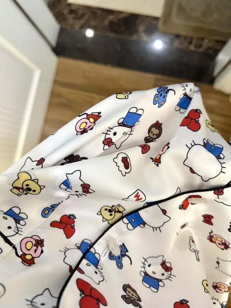 ハローキティ レディース 漫画 パジャマ セット - 春/秋用長袖ラウンジウェア、居心地の良いホーム&アウトドアウェア