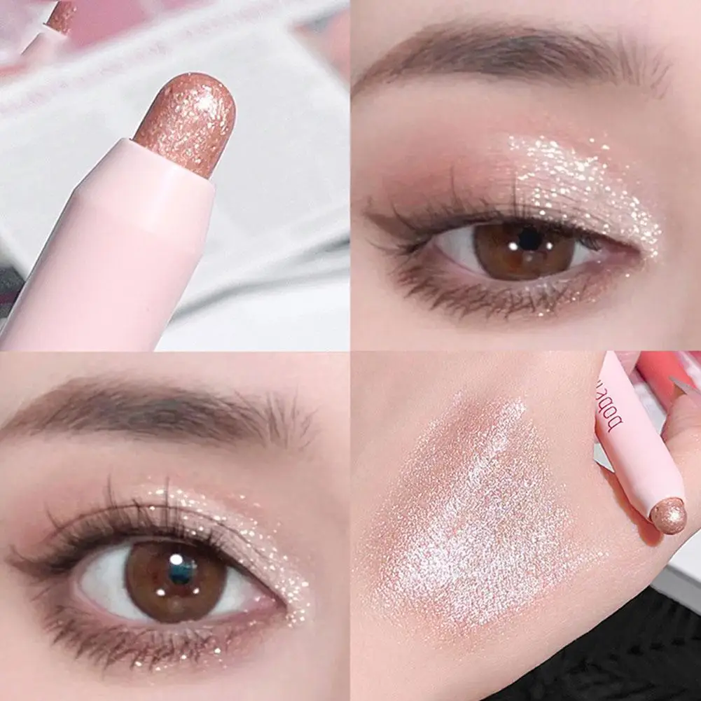 Shimmer sombra vara lápis glitter perolado maquiagem bicho da seda forro beleza à prova dwaterproof água cosméticos caneta alto brilho sombra n0g2