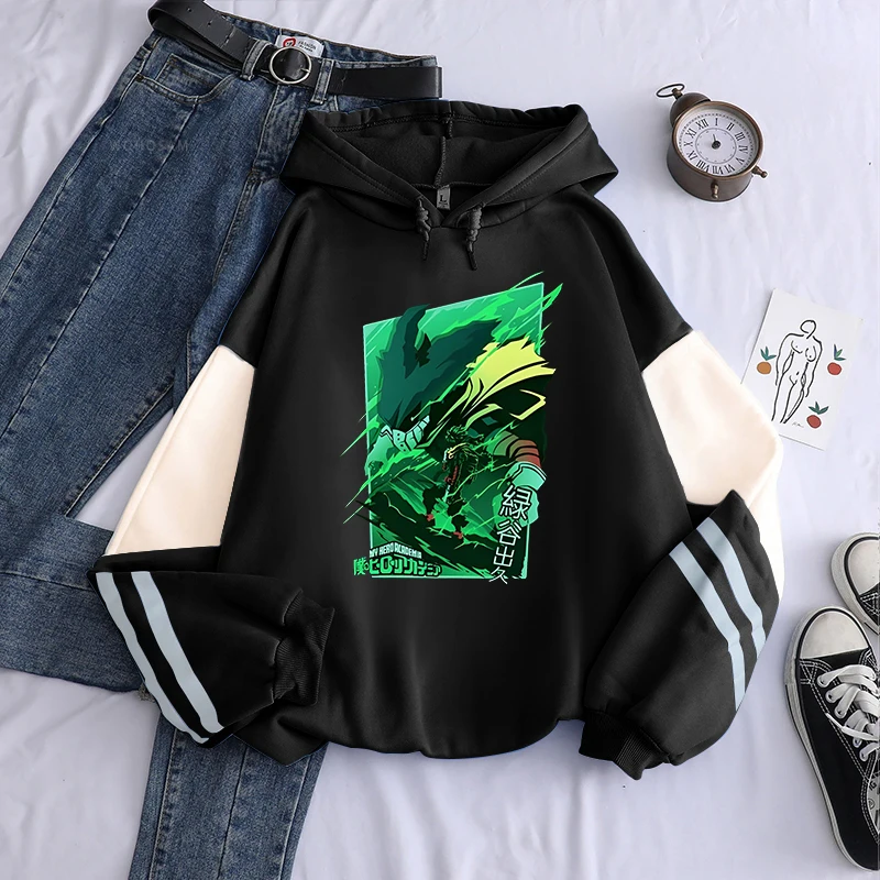 

Cool Manga Midoriya Izuku My Hero Academia Hoodies Anime Style Print Oversized Pullover Tops Casual Autumn Winter Sweatshirts