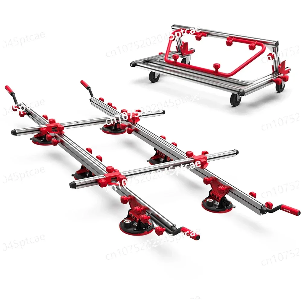 Large Format Tile Slab Carry System, Porcelain Ceramic Handling Lifter Tool with Transport Cart