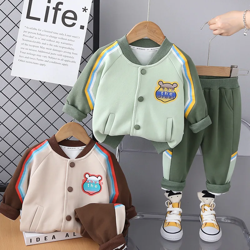 

Boys Clothing Sets Spring Autumn 2024 Children Casual Jackets Tops Pants 2pcs Coats Suit For Baby Tracksuits Kids Jogging Outfit