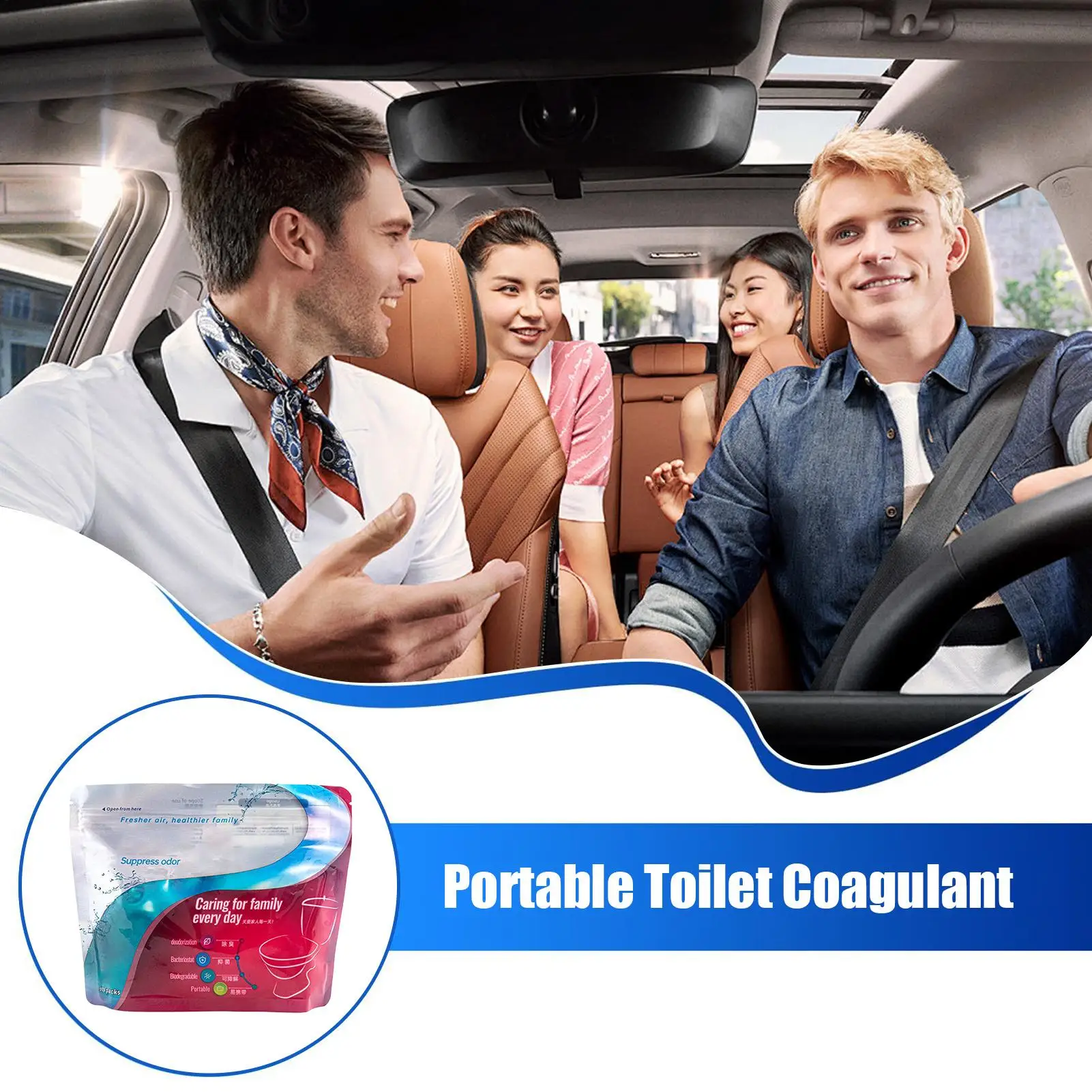Toilet Absorbent Powder 30 Pieces Camping Toilet Powder Odor Neutralizer Pee Solidifier for Camping Mountaineering Travel Hiking view 6