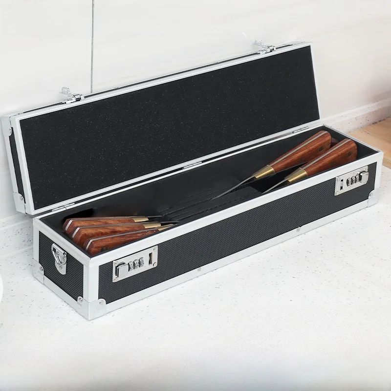 

Profional Kitchen Knife Storage Box Aluminum Alloy Tool Box Multi-Function Aluminum Password Lo Chef Special Box