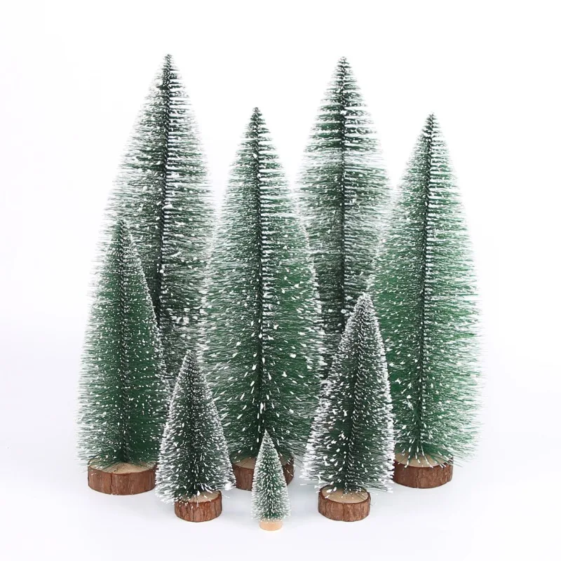 

40cm Mini Christmas Tree Ornaments Small Artificial Pine Sword Snow Scene Christmas Tree Desktop Navidad Decoration Gift